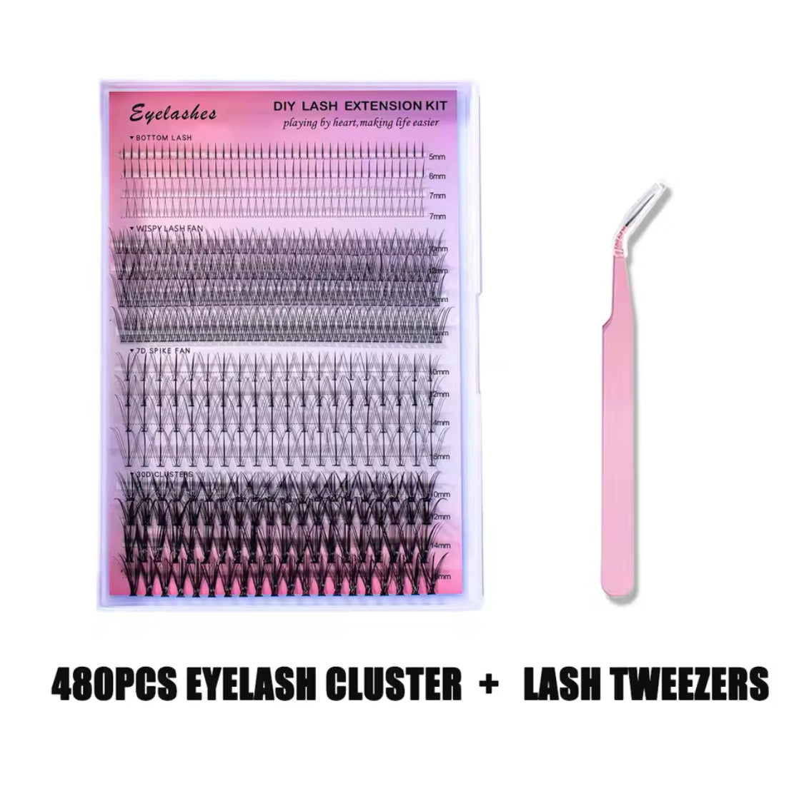 DIY Lash Cluster Kit With Tweezers