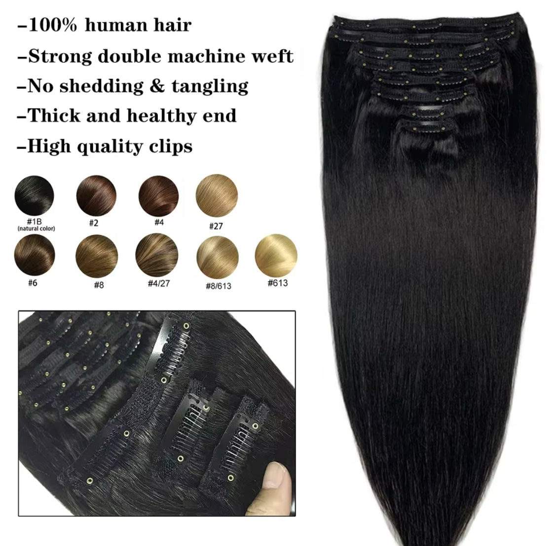 Devú - Straight 7pcs Clip-In Hair Extensions