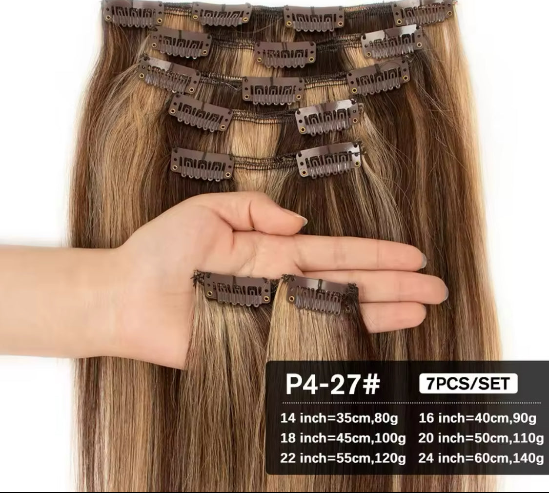 Devú - Straight 7pcs Clip-In Hair Extensions