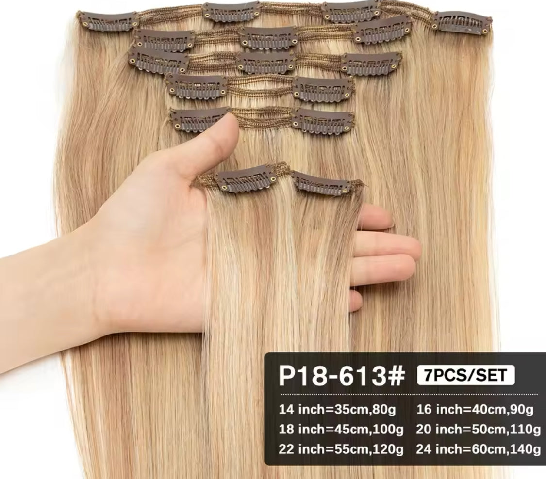 Devú - Straight 7pcs Clip-In Hair Extensions