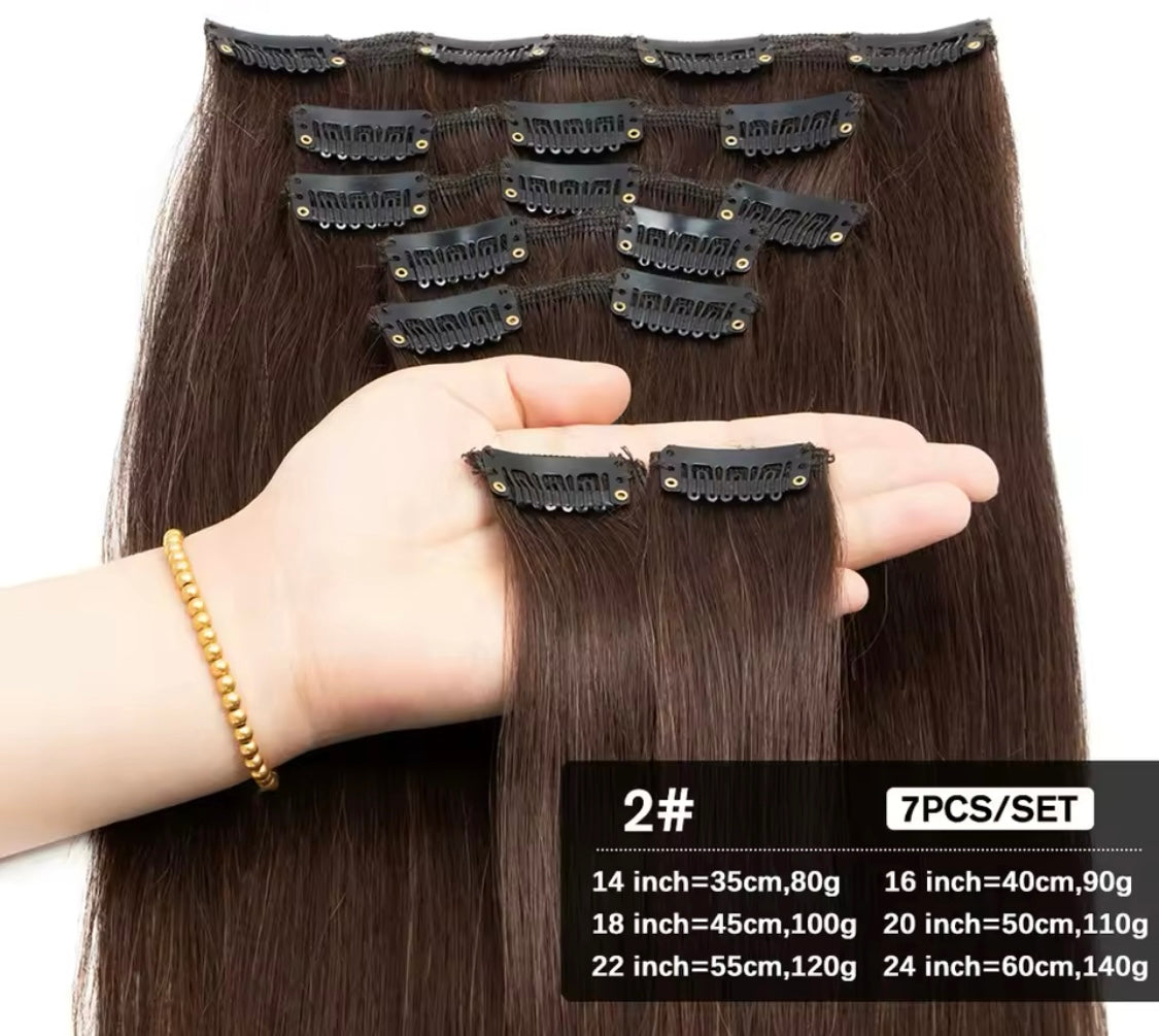 Devú - Straight 7pcs Clip-In Hair Extensions