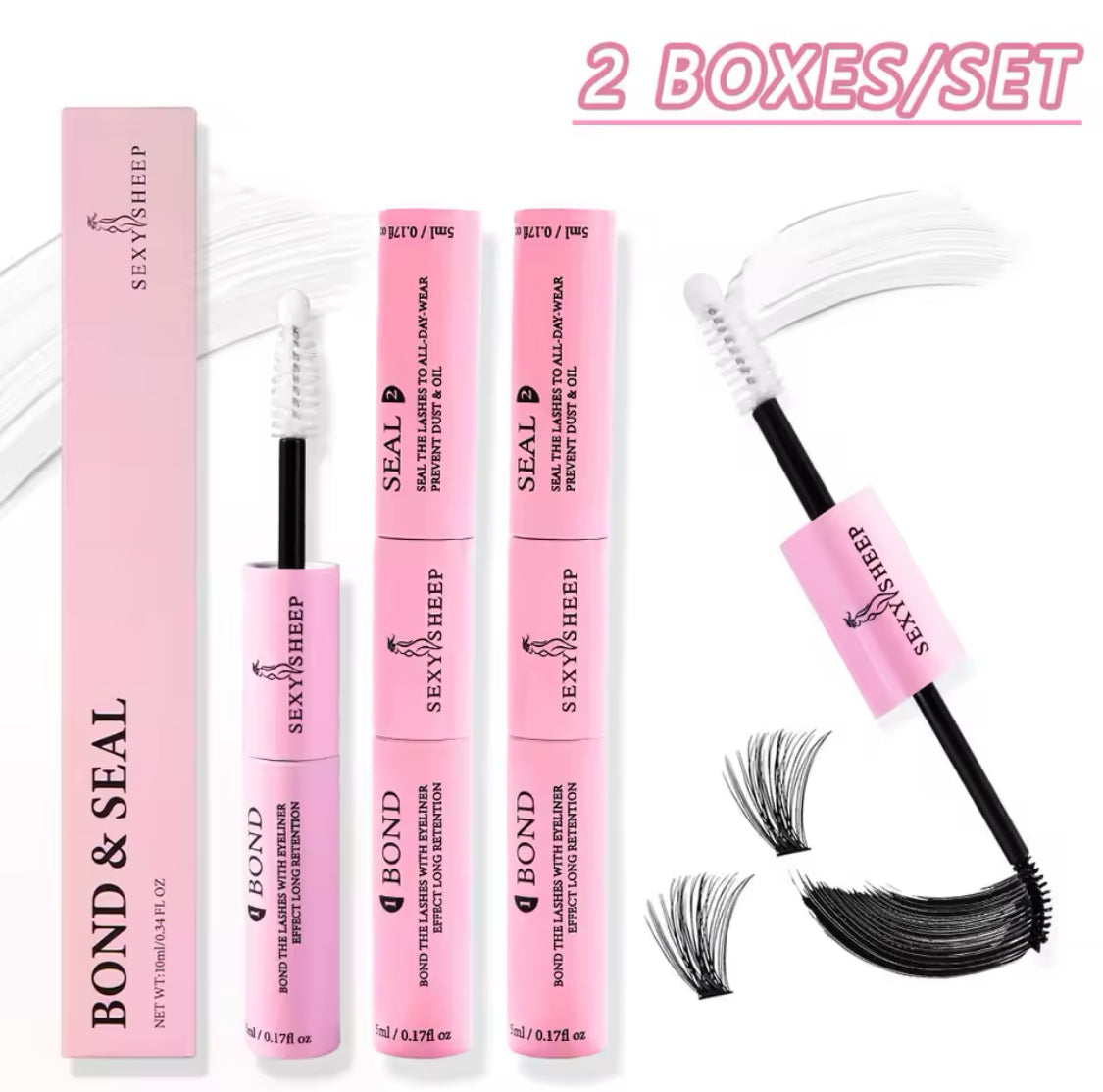 Lash Cluster Bond/Sealer For Long-Lasting Wear 2Set