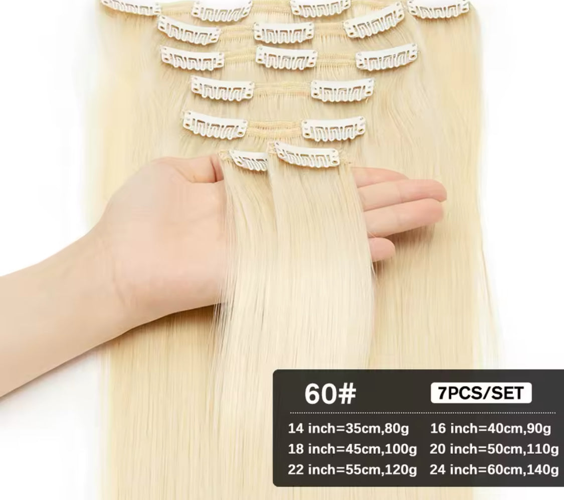 Devú - Straight 7pcs Clip-In Hair Extensions