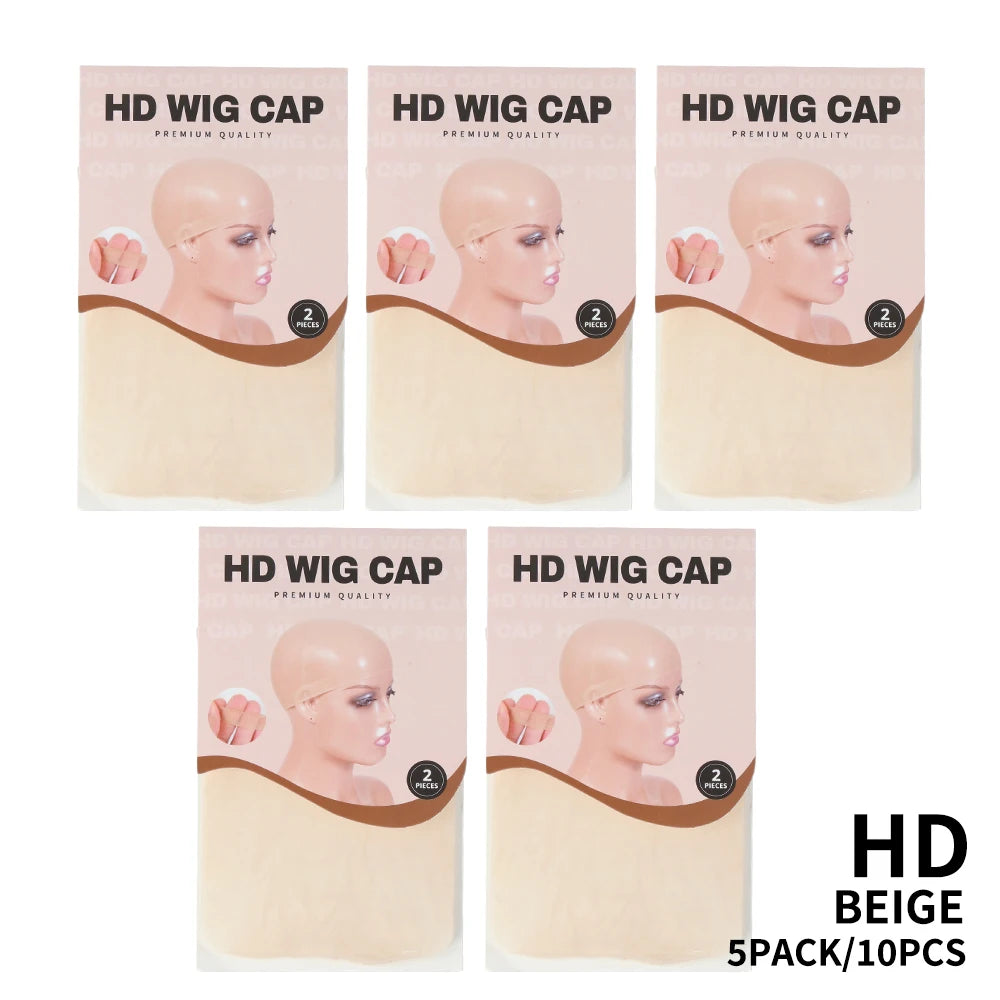 20Pcs/10Pcs Hd Wig Cap Stocking Beige Brown Black Wig Cap Elastic Liner Mesh Sheer Wig Weave Cap For Making Wig Accessories