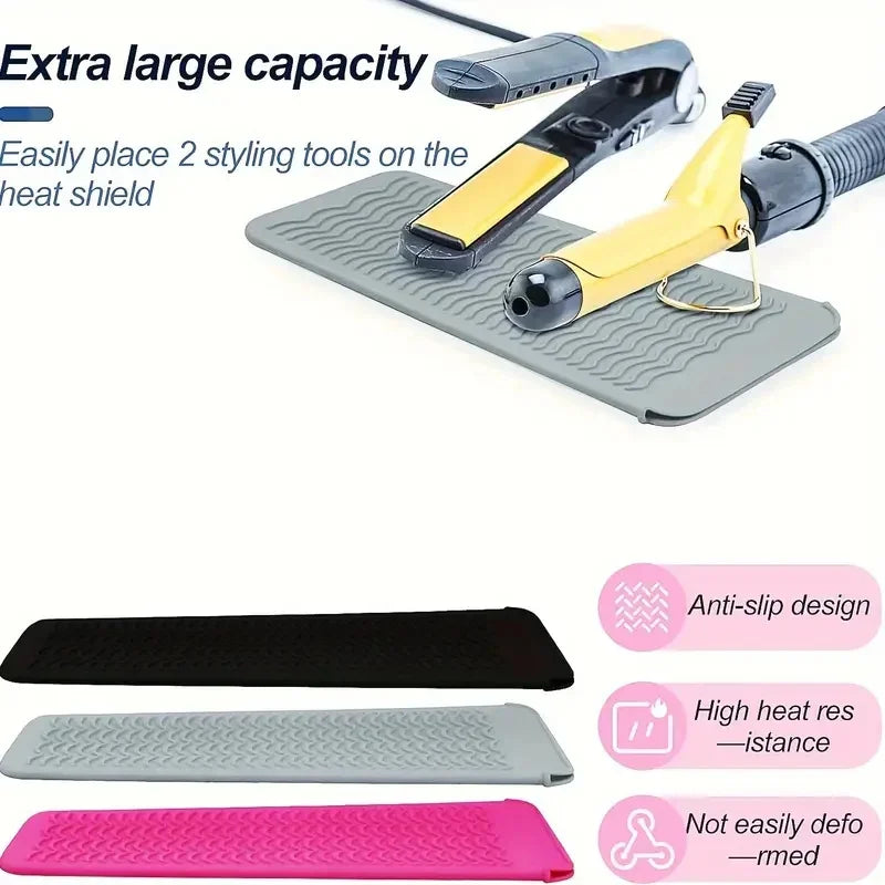 1pcs Multifunctional Silicone Heat Resistant Pad Insulation Mat Hair Straightener Storage Pouch for Hair Curler Flat Irons