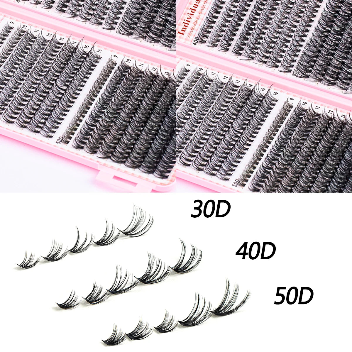 640pcs Individual Lashes DIY False Eyelashes Set Eyelash Extension Kit Lashes Bond and Seal Tweezer Eyelash curler Makeup Tool