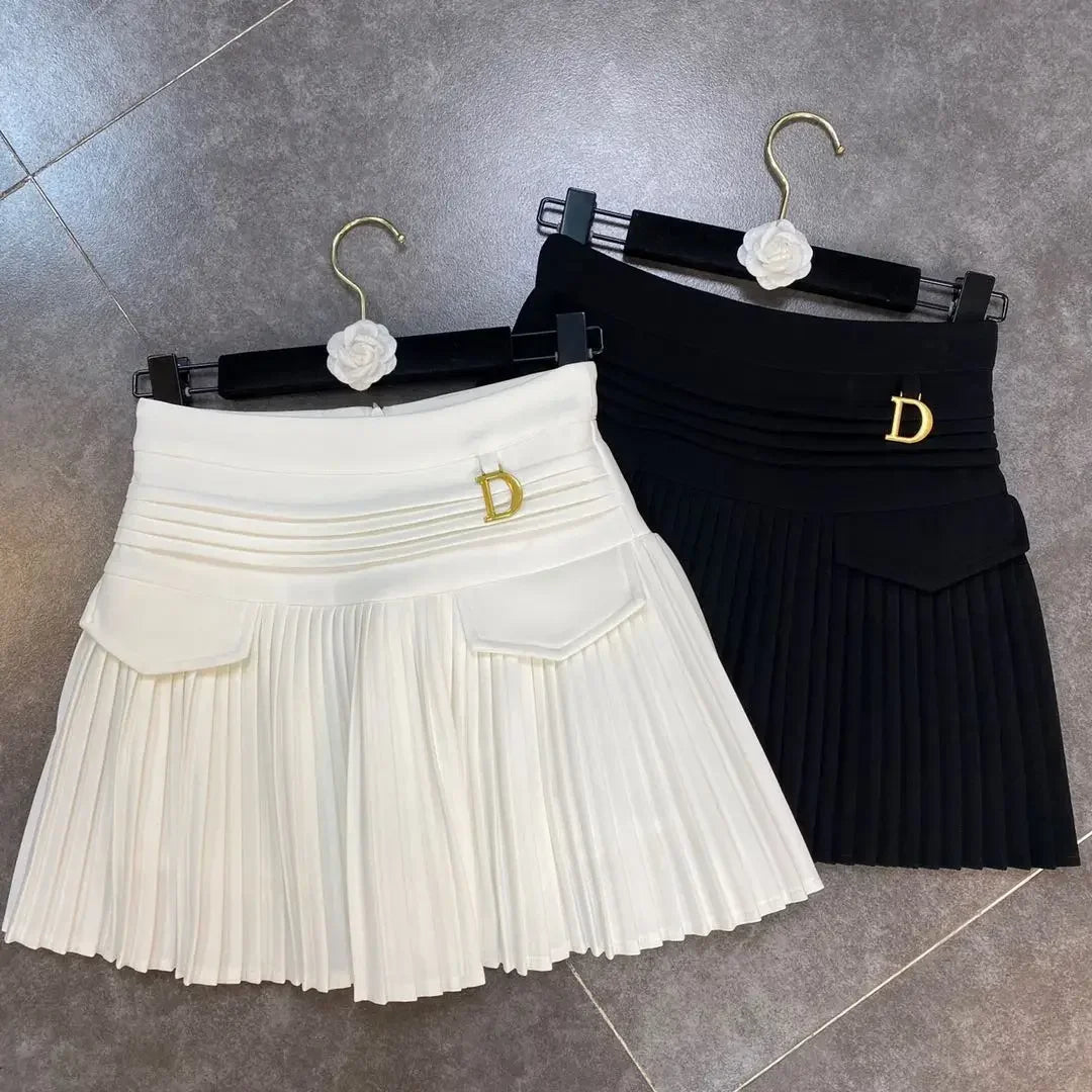 2024 Arrivals High Waist Short Mini Pleated Skirt Streetwear Women Slim Fashion Korea Kawaii A Line Skirt