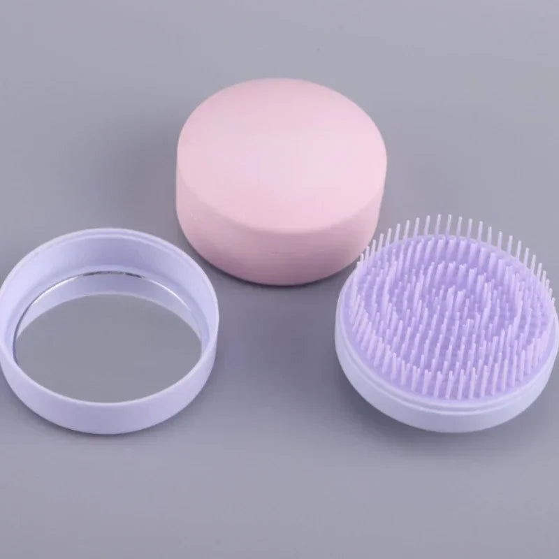 Multi Purpose High-grade Plastic Comb Portable Comb and Shampoo Brush with Mirror Hair Tools Barber Accessories Makeup Tools