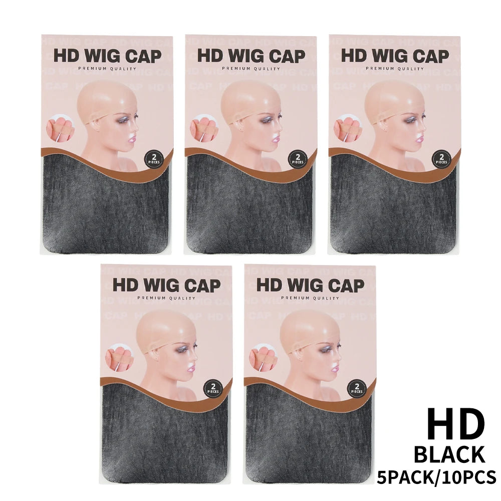 20Pcs/10Pcs Hd Wig Cap Stocking Beige Brown Black Wig Cap Elastic Liner Mesh Sheer Wig Weave Cap For Making Wig Accessories