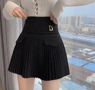 2024 Arrivals High Waist Short Mini Pleated Skirt Streetwear Women Slim Fashion Korea Kawaii A Line Skirt